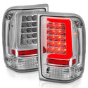 ANZO 1993-1997 Ford Ranger LED Tail Lights w/ Light Bar Black Housing Clear Lens